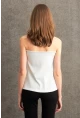 Kadın Ekru Düğme Detaylı Straplez Bluz CY355