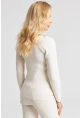 Kadın Ekru Fermuarlı Triko Kazak YZ523