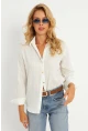 Kadın Ekru-Mavi Gömlek KED714
