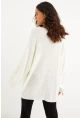 Kadın Ekru V Yaka Salaş Oversize Triko Tunik SMT158