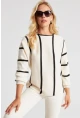 Kadın Ekru Yarasa Kol Triko Kazak YZ522