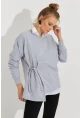 Kadın Gri Bağlamalı Sweatshirt Yİ2493