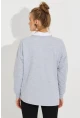 Kadın Gri Bağlamalı Sweatshirt Yİ2493