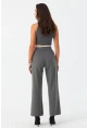 Kadın Gri Beli Bağlamalı Palazzo Pantolon ELA3972