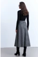 Kadın Gri Desenli Çan Etek LON3007