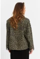 Kadın Haki Leopar Denim Ceket MELT1174