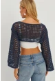 Kadın İndigo Ajurlu Bolero YV115