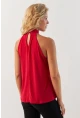 Kadın Kırmızı Halter Yaka Bluz LPP1273