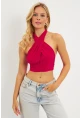 Kadın Kırmızı Multi Bağlamalı Crop Bluz LPP1280
