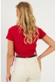 Kadın Kırmızı Yanları Büzgülü Kaşkorse Bluz AYD355