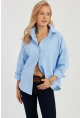 Kadın Mavi Basic Gömlek ZER403