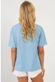 Kadın Mavi Baskılı T-Shirt AYD362
