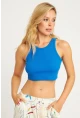 Kadın Mavi Crop Bluz YLE610