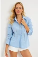 Kadın Mavi Taşlı Gömlek ZER404