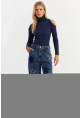Kadın Mavi Yamalı Jean Pantolon AUR1