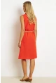 Kadın Mercan Kemerli Gömlek Midi Elbise SGT404