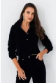 Kadın Parlament Taş Düğmeli Kadife Gömlek Ceket CAR1075