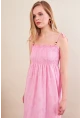 Kadın Pembe Gipeli Midi Plaj Elbisesi OR501