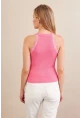 Kadın Pembe Halter Yaka Dantelli Bluz MK04