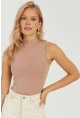 Kadın Pudra Fitilli Kolsuz Bluz LPP1261
