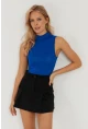 Kadın Saks Kolsuz Bluz LPP1260