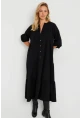 Kadın Salaş Midi Elbise Siyah Q982