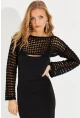 Kadın Siyah Ajurlu Bolero YV115