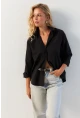 Kadın Siyah Basic Gömlek HNT02