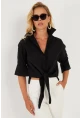 Kadın Siyah Basic Gömlek ZER409