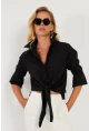 Kadın Siyah Basic Gömlek ZER409