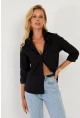 Kadın Siyah Basic Gömlek ZER411