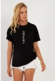 Kadın Siyah Baskılı T-Shirt AYD356