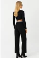 Kadın Siyah Beli Bağlamalı Palazzo Pantolon ELA3972