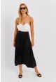 Kadın Siyah Beli Lastikli Pilise Etek OW145