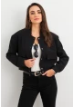 Kadın Siyah Bomber Ceket QRS8375