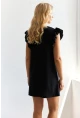 Kadın Siyah Dantel Detaylı Bürümcük Mini Elbise HOL2081