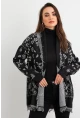 Kadın Siyah Desenli Triko Hırka MVI14209