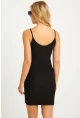 Kadın Siyah Fermuarlı Mini Elbise CY380