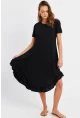 Kadın Siyah Fırfırlı Basic Elbise MALB5005