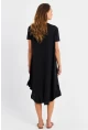 Kadın Siyah Fırfırlı Basic Elbise MALB5005