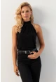 Kadın Siyah Halter Yaka Bluz LPP1273