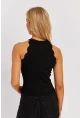 Kadın Siyah Halter Yaka Dantelli Bluz MK04