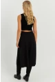 Kadın Siyah Kloş Midi Etek LV173