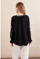 Kadın Siyah Nakışlı Bluz MPC1337