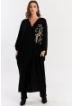 Kadın Siyah Payetli Salaş Maxi Elbise ALO130