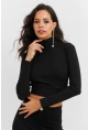 Kadın Siyah Sırtı Açık Crop Bluz EY1512