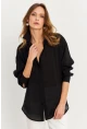 Kadın Siyah Sırtı Açık Gömlek MOD2369-90