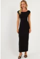 Kadın Siyah Sırtı Açık Midi Elbise DMR345