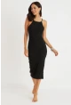 Kadın Siyah Sırtı Çapraz Kaşkorse Maxi Elbise Yİ2218