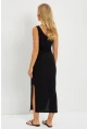Kadın Siyah Tek Omuz Midi Elbise DMR284